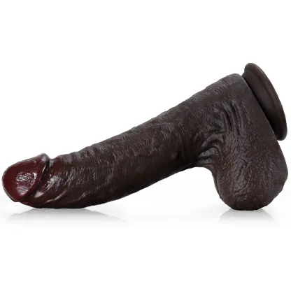 Grote Zwarte Levensechte Siliconen Dildo met Zuignap 28cm