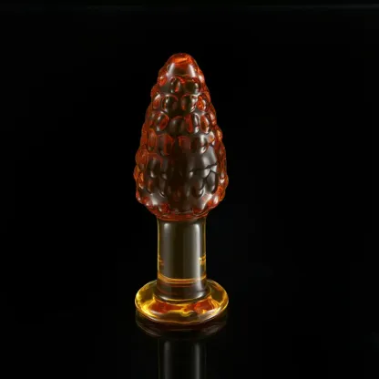 Kleine Oranje Crystal Glazen Dildo Anaal 11cm