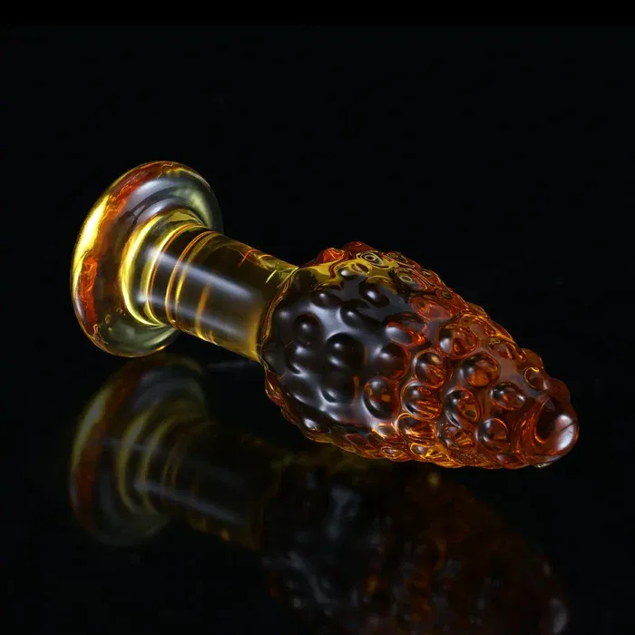 Kleine Oranje Crystal Glazen Dildo Anaal 11cm
