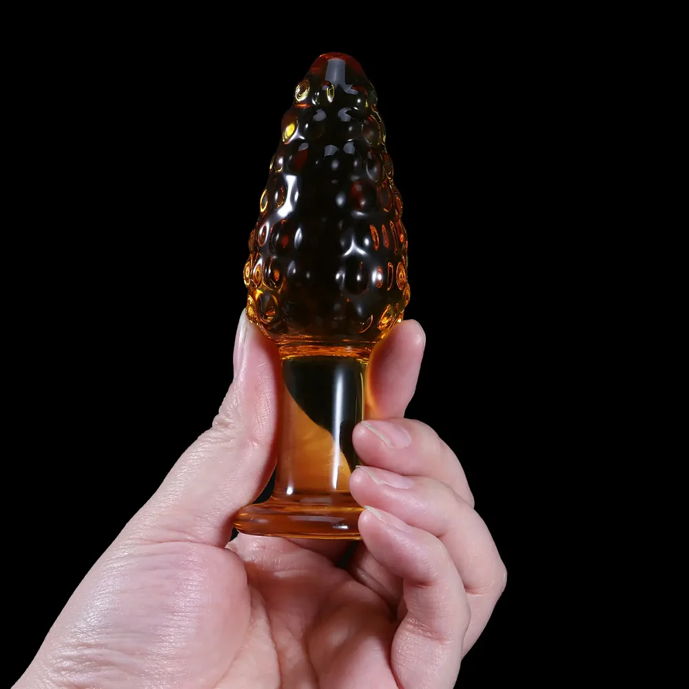 Kleine Oranje Crystal Glazen Dildo Anaal 11cm