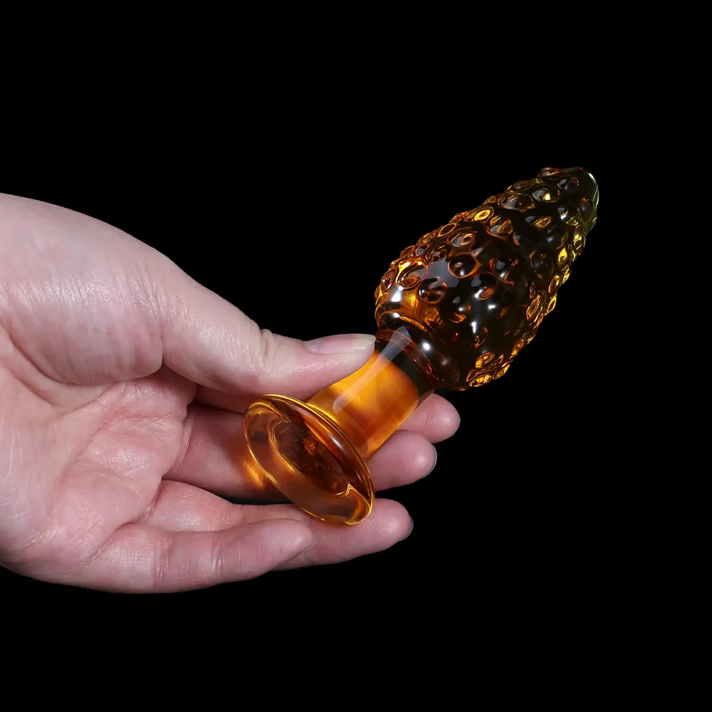 Kleine Oranje Crystal Glazen Dildo Anaal 11cm