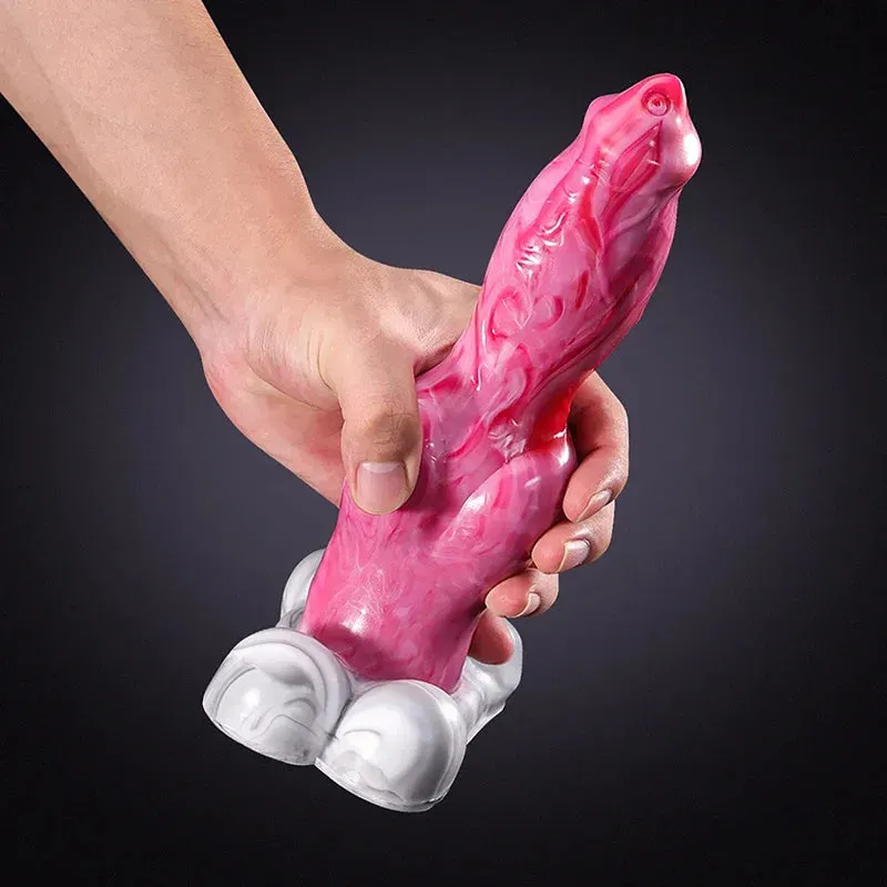 9,05 Inch Siliconen Honden-Dildo met Realistische Grote Knoop