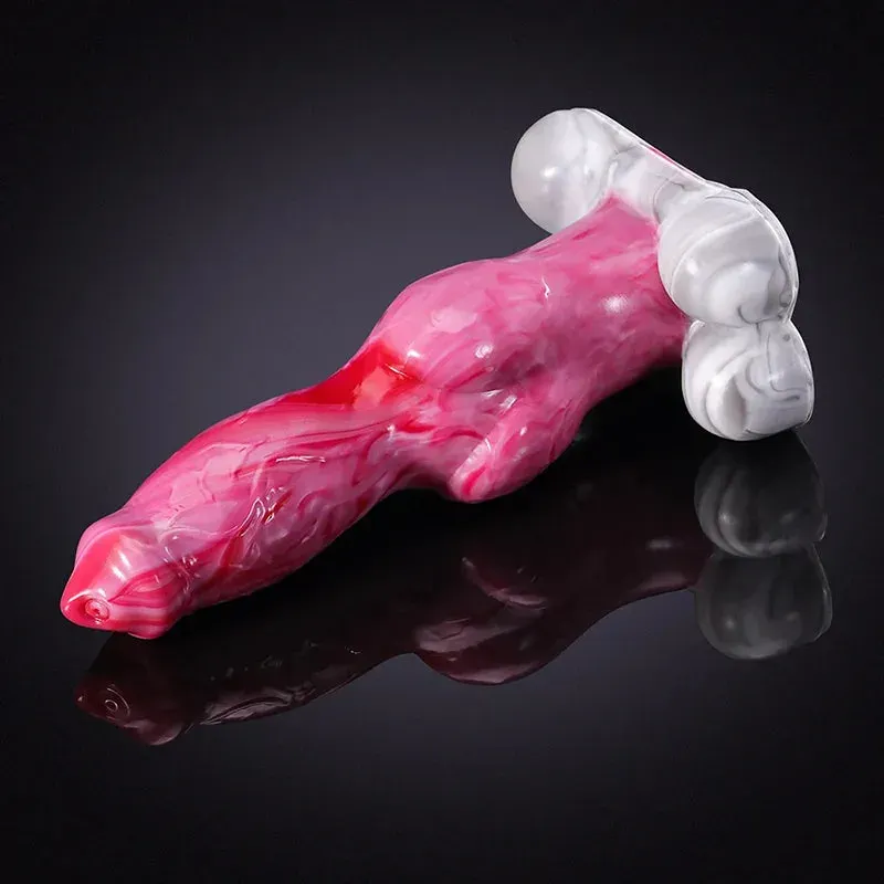 9,05 Inch Siliconen Honden-Dildo met Realistische Grote Knoop
