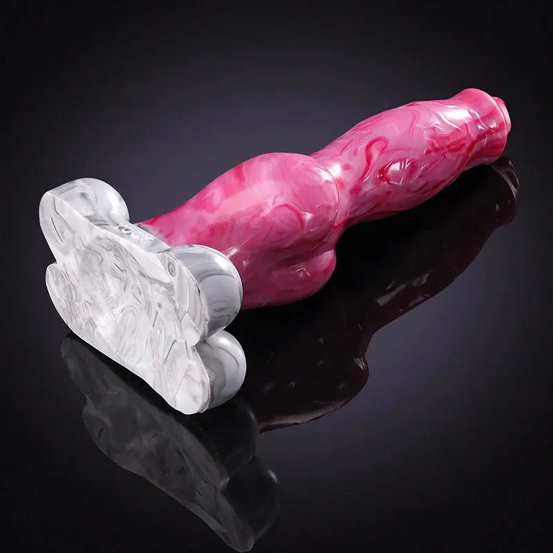 9,05 Inch Siliconen Honden-Dildo met Realistische Grote Knoop