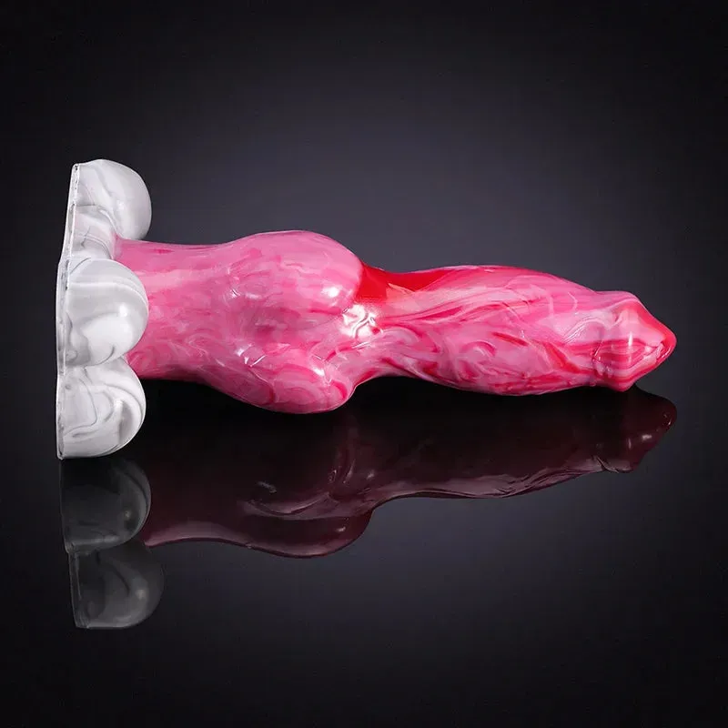 9,05 Inch Siliconen Honden-Dildo met Realistische Grote Knoop