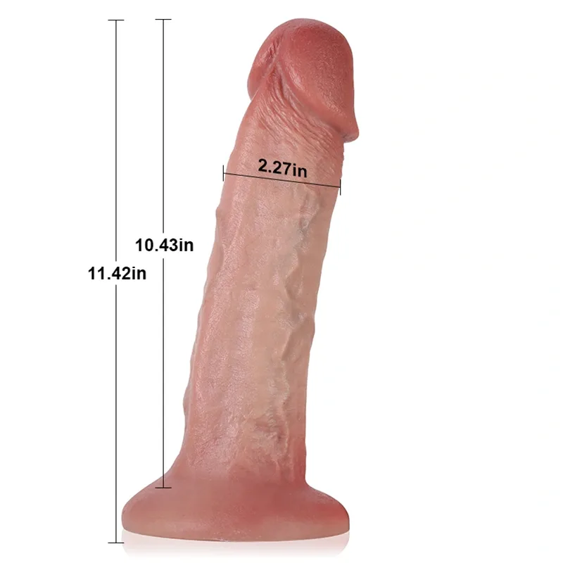 Levensechte Dubbele Laag Siliconen Grote Anale Dildo 29cm