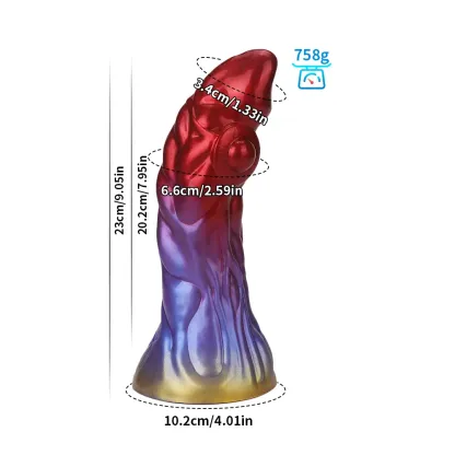 Levensechte Red Blauwe Monster Dildo 23cm