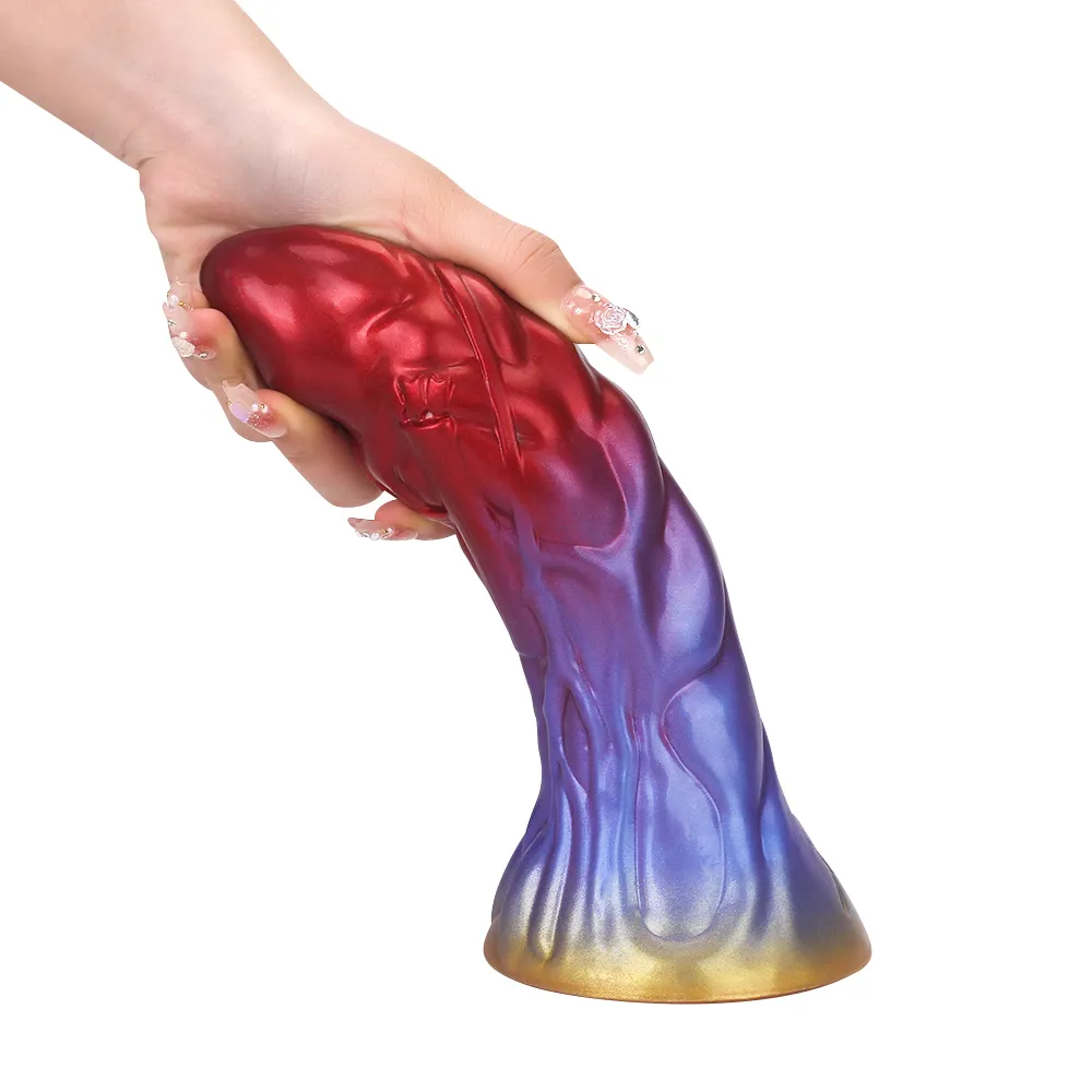 Levensechte Red Blauwe Monster Dildo 23cm