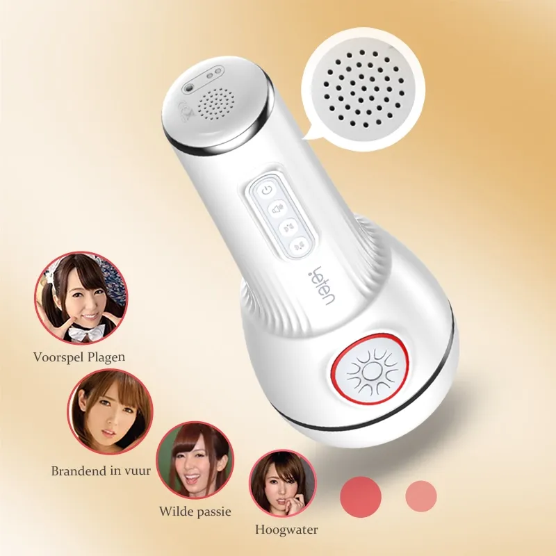 Leten Realistische Masturbator met 10 Vibratie- en Luchtkussenmassagefuncties.
