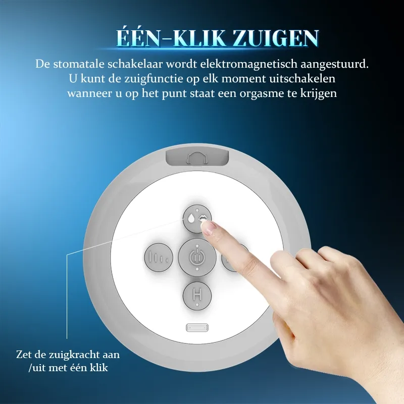 Draagbare Auto-Lubricerende Masturbator met 8 Stoten en 9 Versnellingsstanden