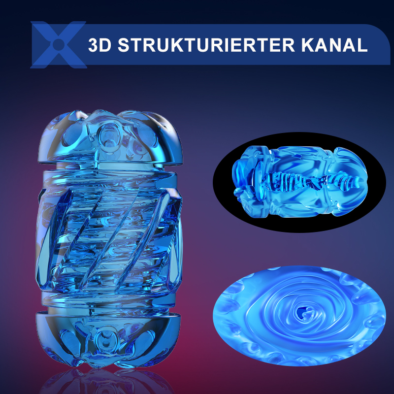 Leten Masturbator met 10 Duwen en 10 Versnellingniveaus en 2 Mouwen