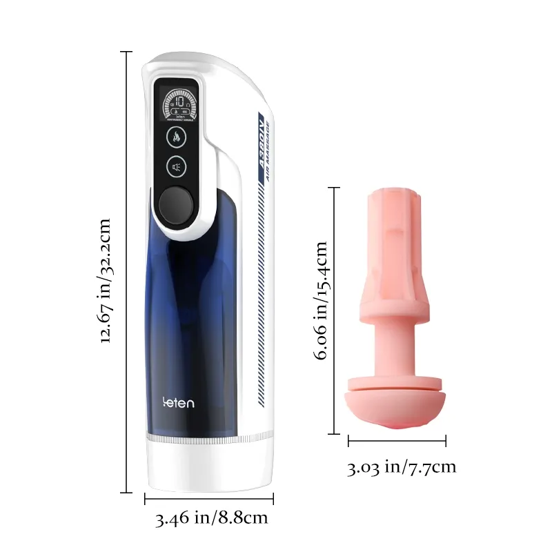 Leten Realistische Masturbator met 10 Thrusting Swings en Verwarming