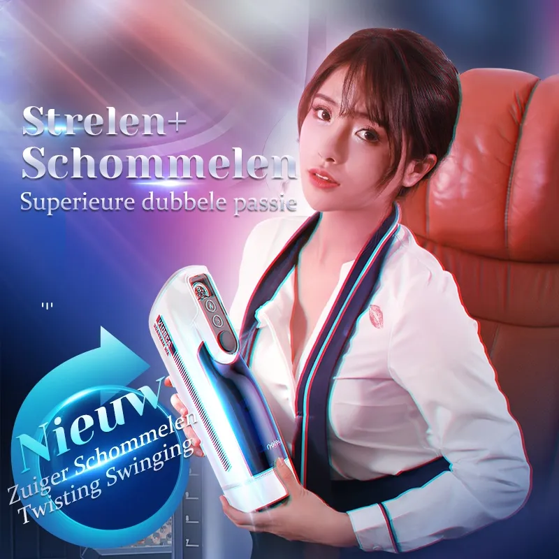 Leten Realistische Masturbator met 10 Thrusting Swings en Verwarming