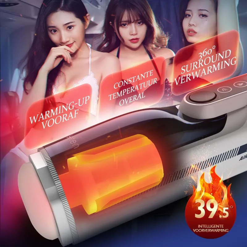 Leten Realistische Masturbator met 10 Thrusting Swings en Verwarming