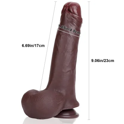 Most Realistic Black Dildo with Foreskin 23cm