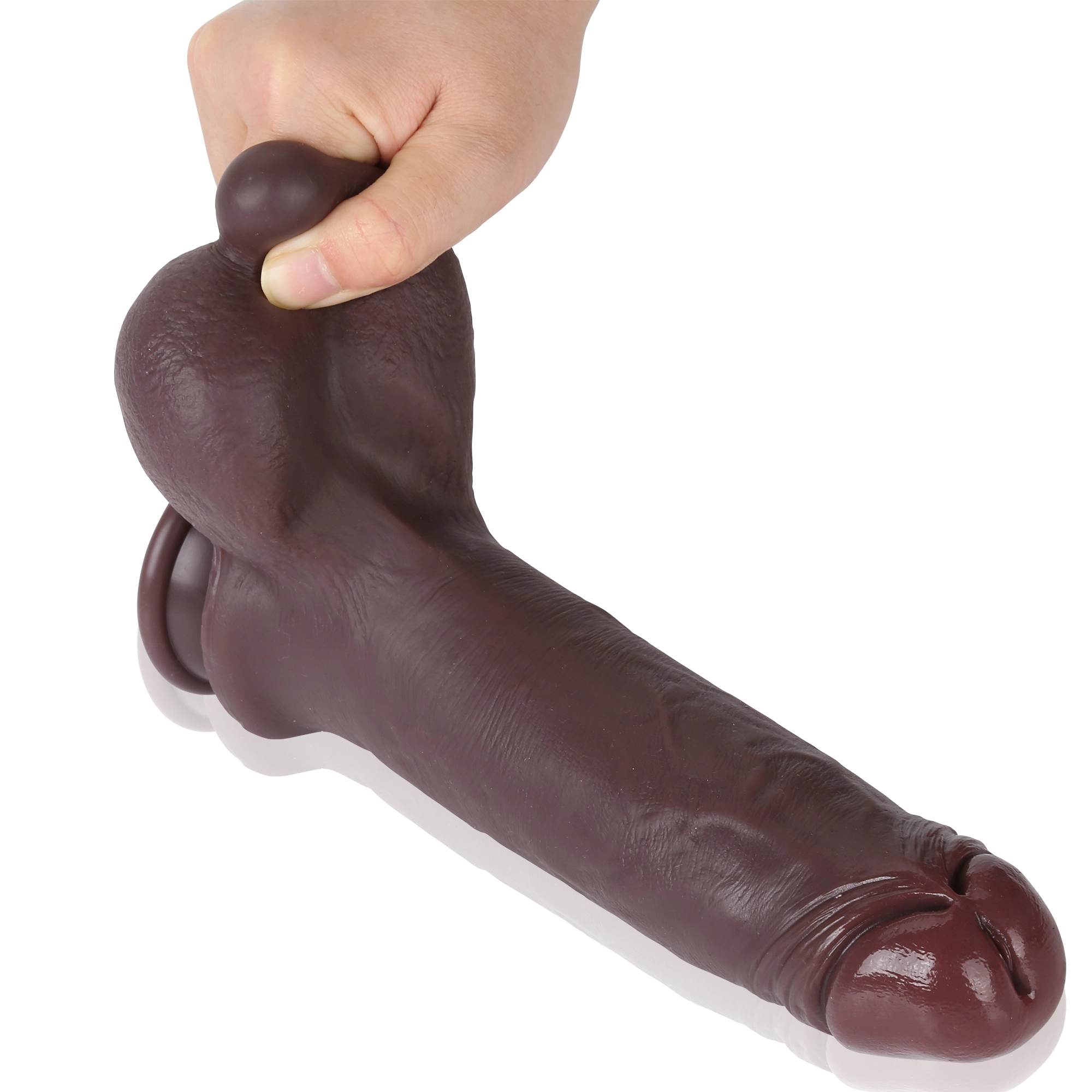 Most Realistic Black Dildo with Foreskin 23cm