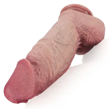 Nieuwste Thick Real Feel Zachte Siliconen Zuignap Dildo 28cm