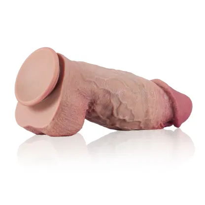 Nieuwste Thick Real Feel Zachte Siliconen Zuignap Dildo 28cm