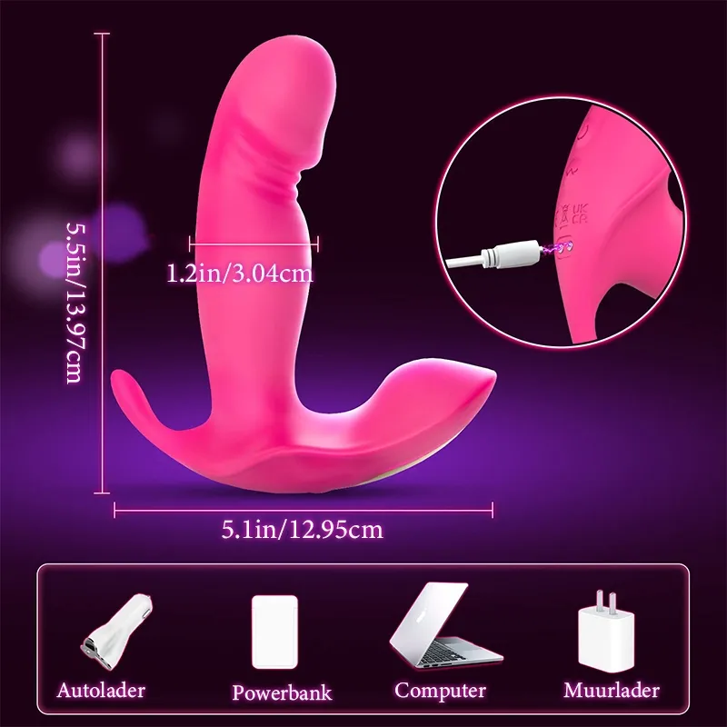 10 Standen Trillend & Wiebelend Afstandsbediening Panty vibrator
