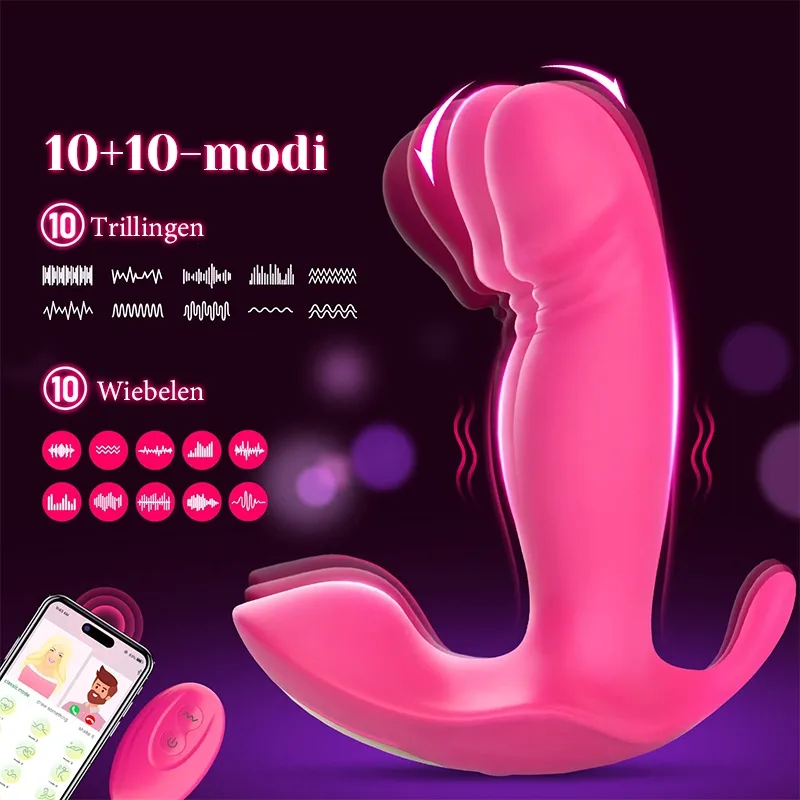 10 Standen Trillend & Wiebelend Afstandsbediening Panty vibrator