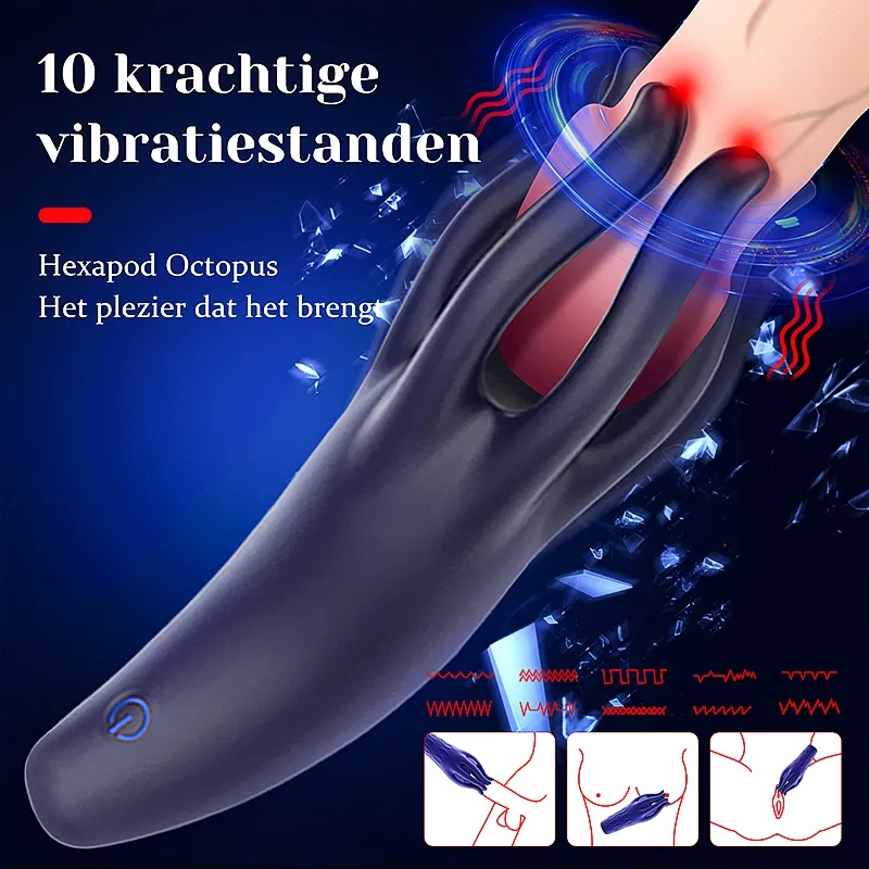 Penis Vibrator met 10 Vibratiestanden en Monster Tentakel