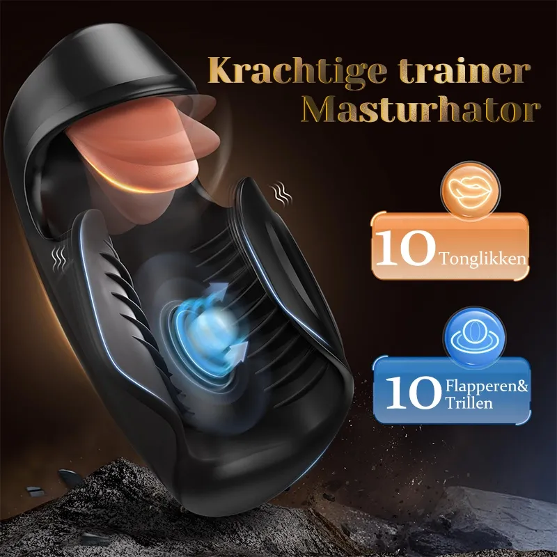 Penis Vibrator met 10 Likkende, Tikken en Vibrerende Functies