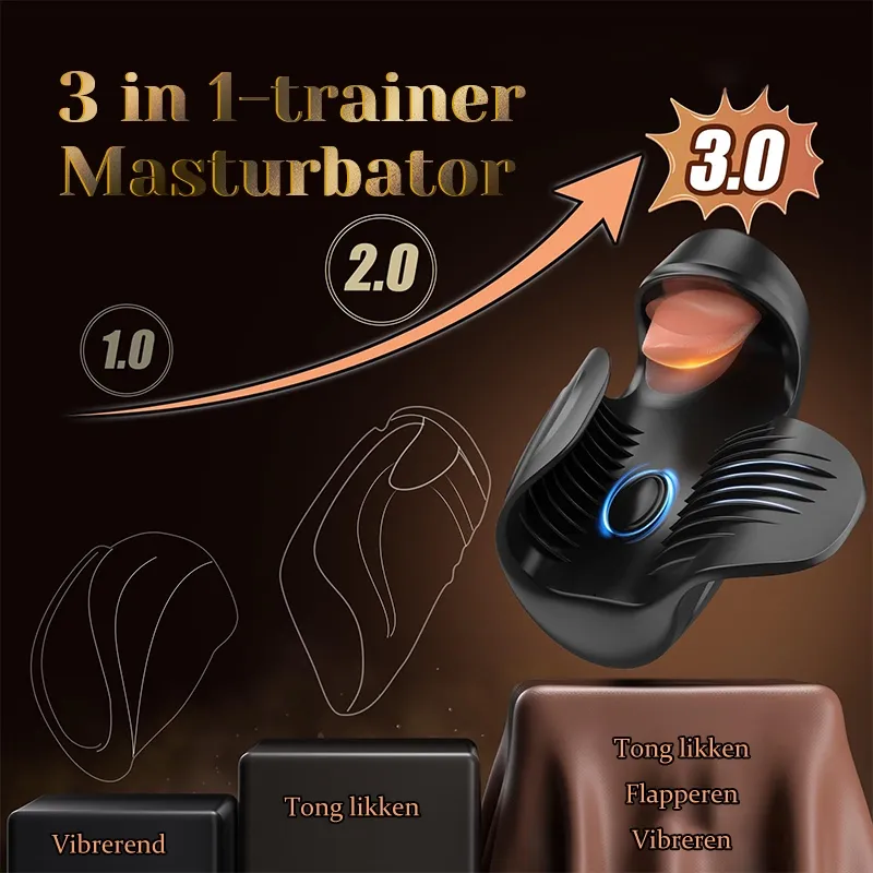 Penis Vibrator met 10 Likkende, Tikken en Vibrerende Functies