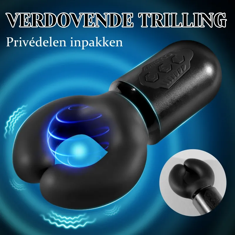100% Waterdichte Penis Vibrator met 10 Knijpen en Vibreren