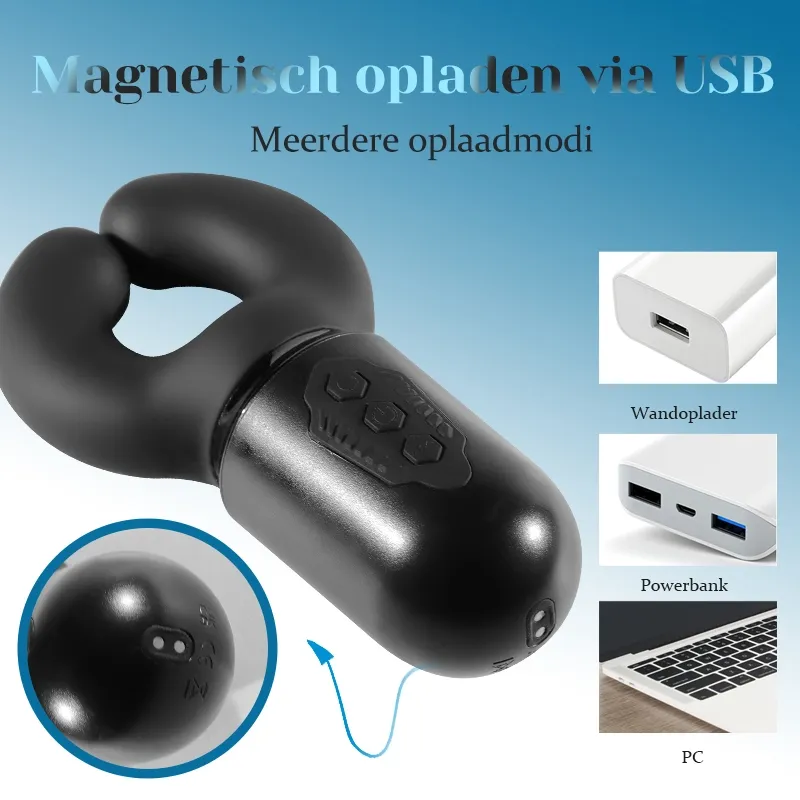 100% Waterdichte Penis Vibrator met 10 Knijpen en Vibreren