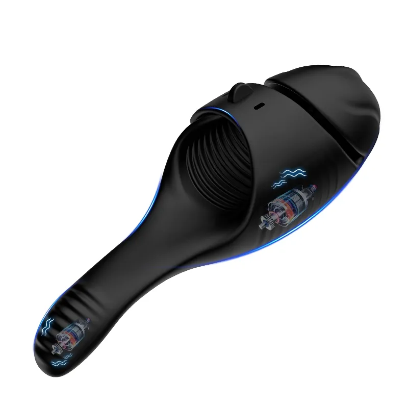 Dual Motor Penis Vibrator met 10 Trillingen en Verstelbare Gesp