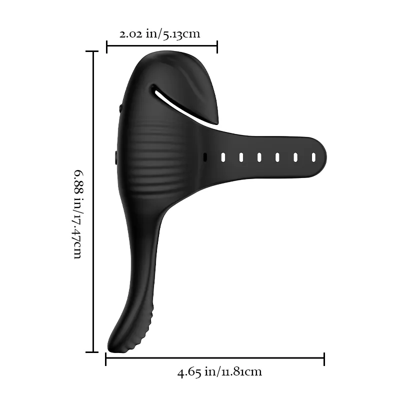 Dual Motor Penis Vibrator met 10 Trillingen en Verstelbare Gesp