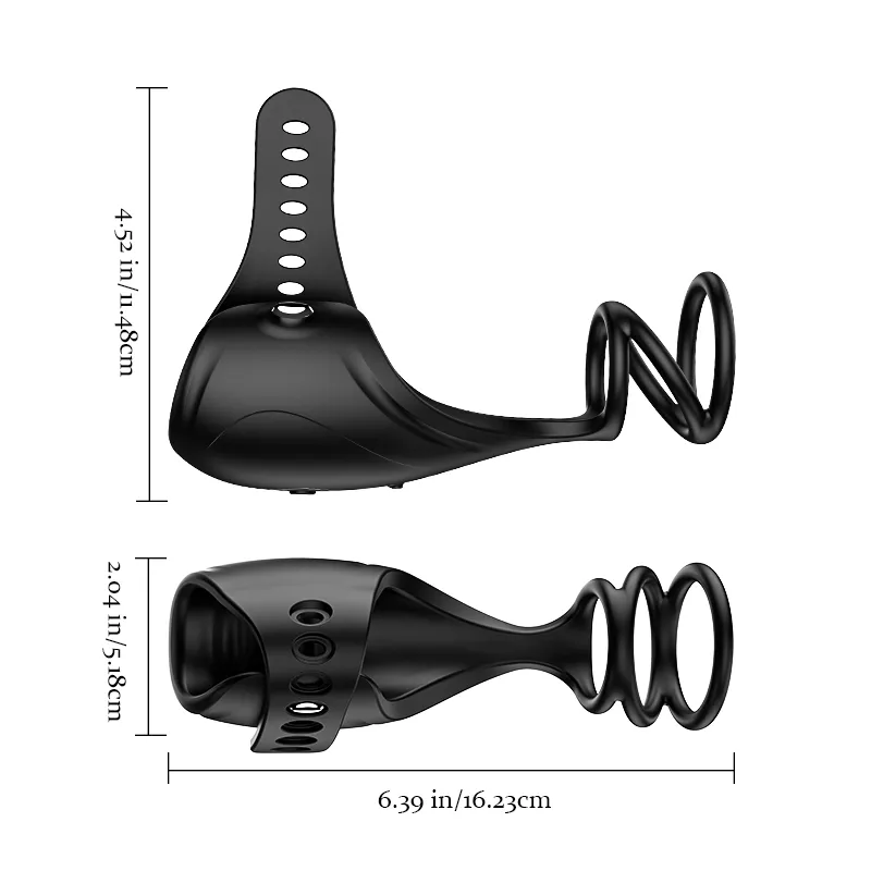 App-bestuurde Penis Vibrator met 9 Vibraties en Verstelbare Gesp