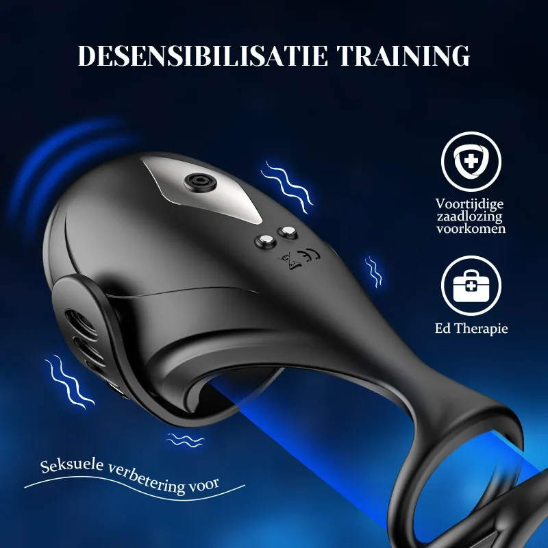 App-bestuurde Penis Vibrator met 9 Vibraties en Verstelbare Gesp