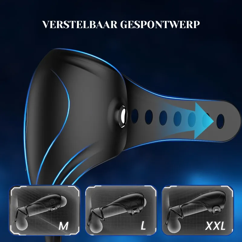 App-bestuurde Penis Vibrator met 9 Vibraties en Verstelbare Gesp