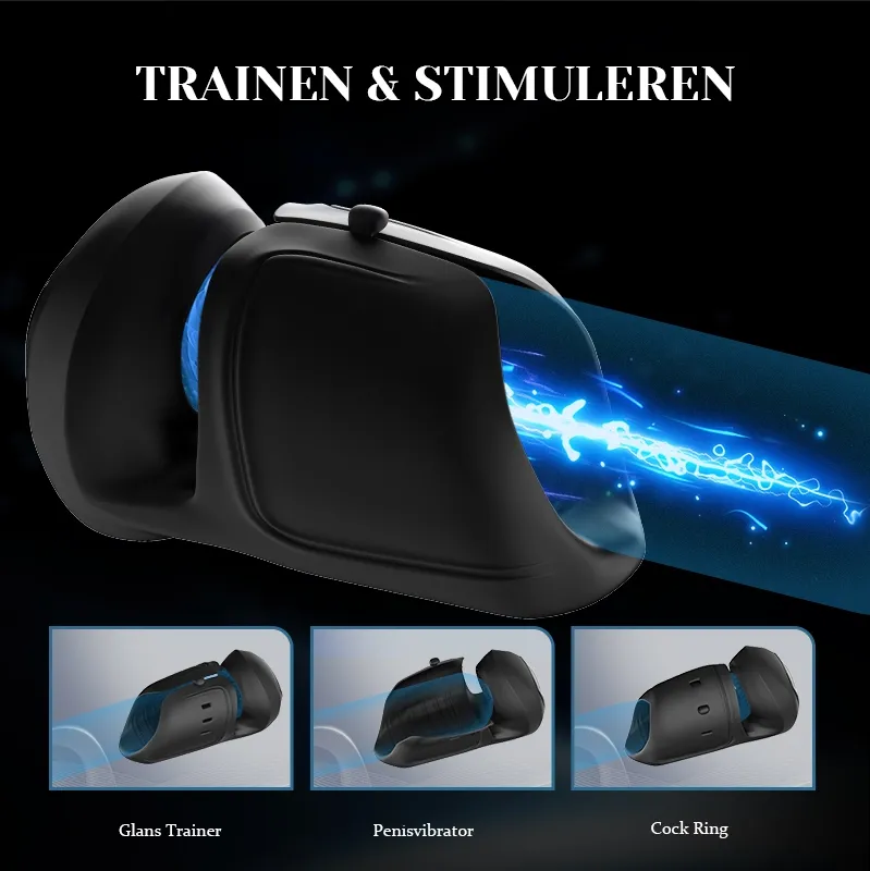 Krachtige Penis Vibrator met 10 Vibrerende Kloppen en Verstelbare Gesp
