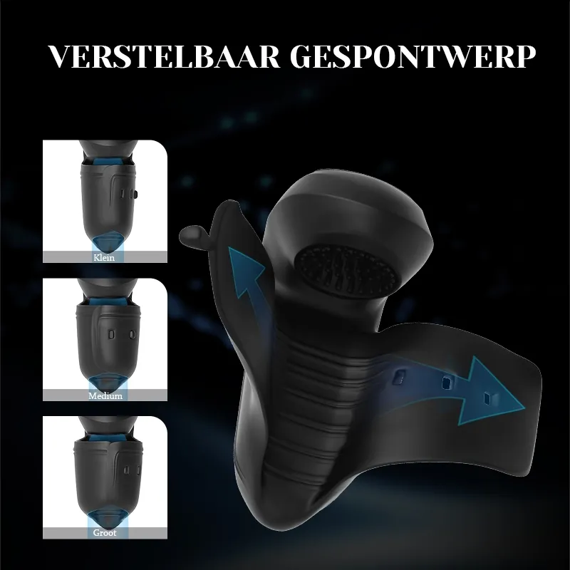 Krachtige Penis Vibrator met 10 Vibrerende Kloppen en Verstelbare Gesp