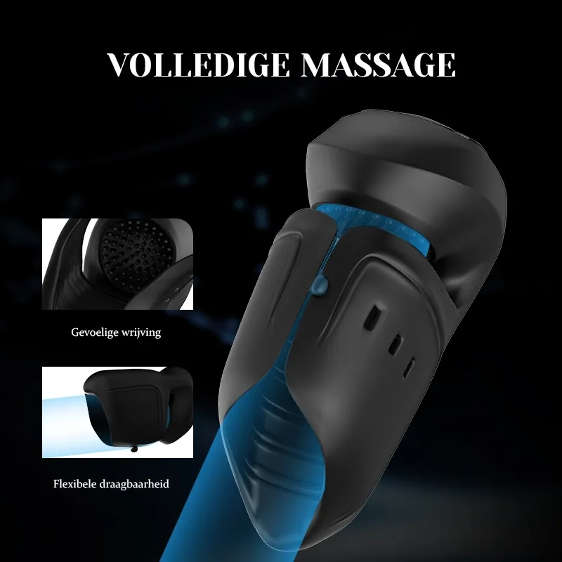 Krachtige Penis Vibrator met 10 Vibrerende Kloppen en Verstelbare Gesp