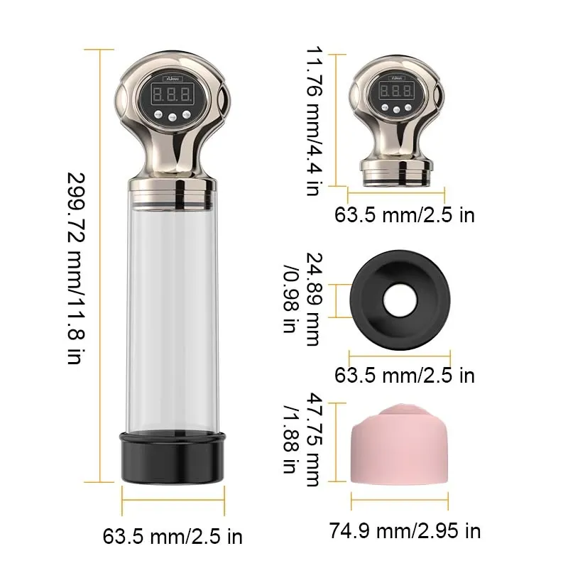 Automatische Penispomp met Meerdere Zuigstanden en Eén-toets Ontluchting
