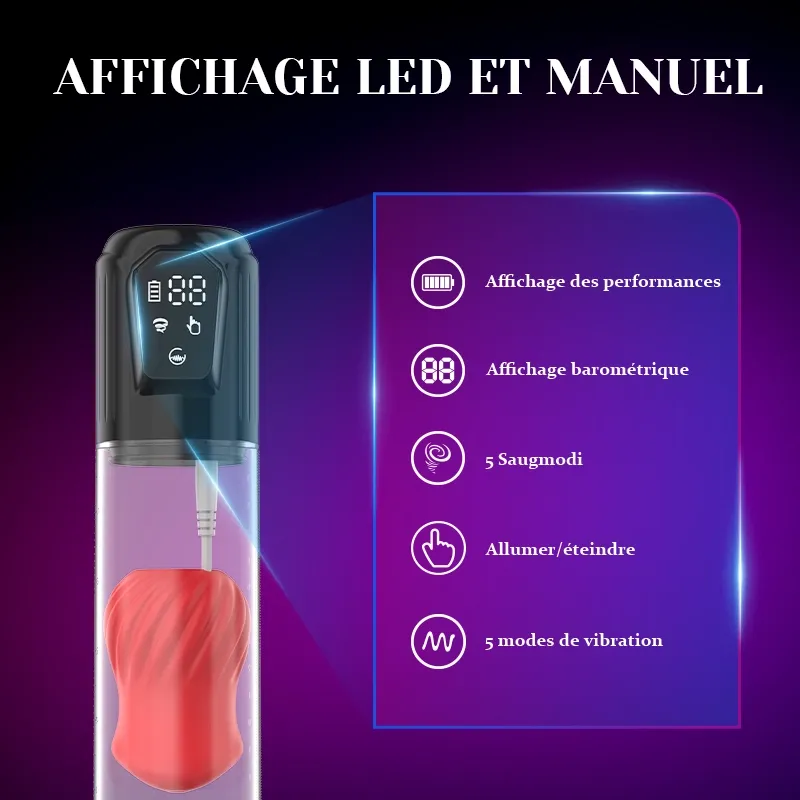 5 Zuig Penispomp met Ingebouwde Trillende Mouw