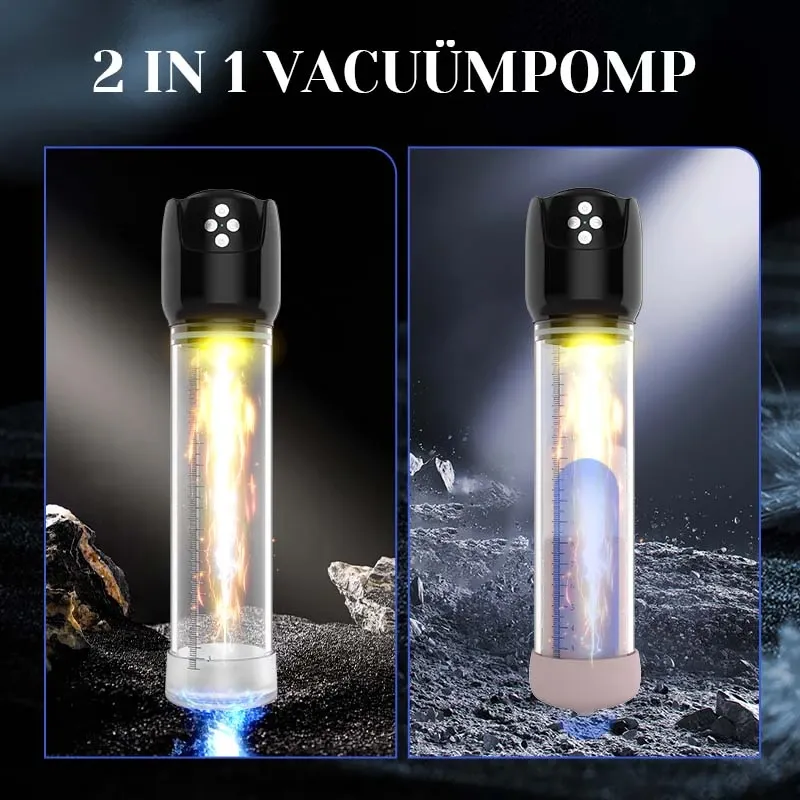 Penispomp met 6 Zuigstanden, Grommende Geluiden en 3D Realistische Sleeve