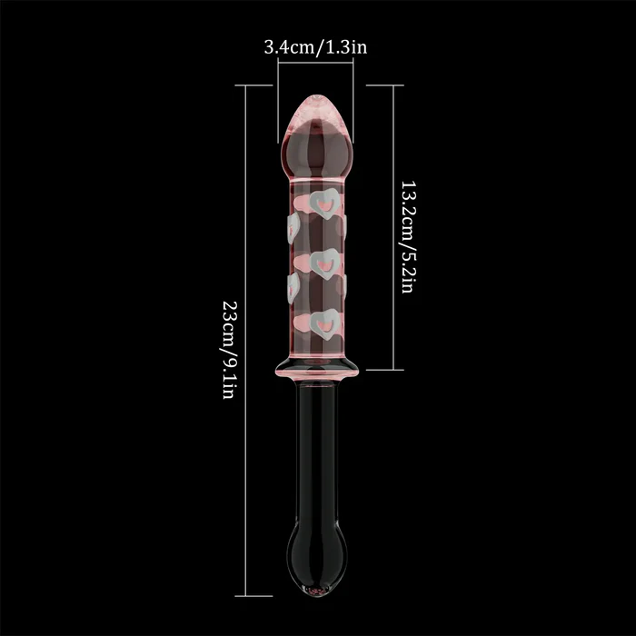 Pink Couple Glazen Dildo Voor Beginners 23cm