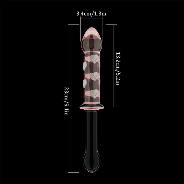Pink Couple Glazen Dildo Voor Beginners 23cm
