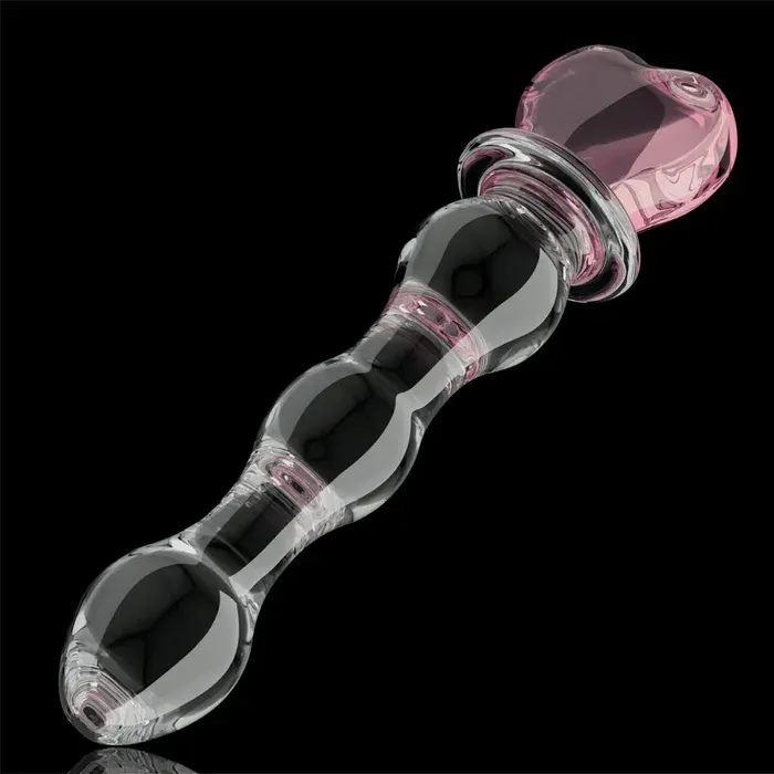 Pink Hartvorm Glazen Dildo 20.6cm