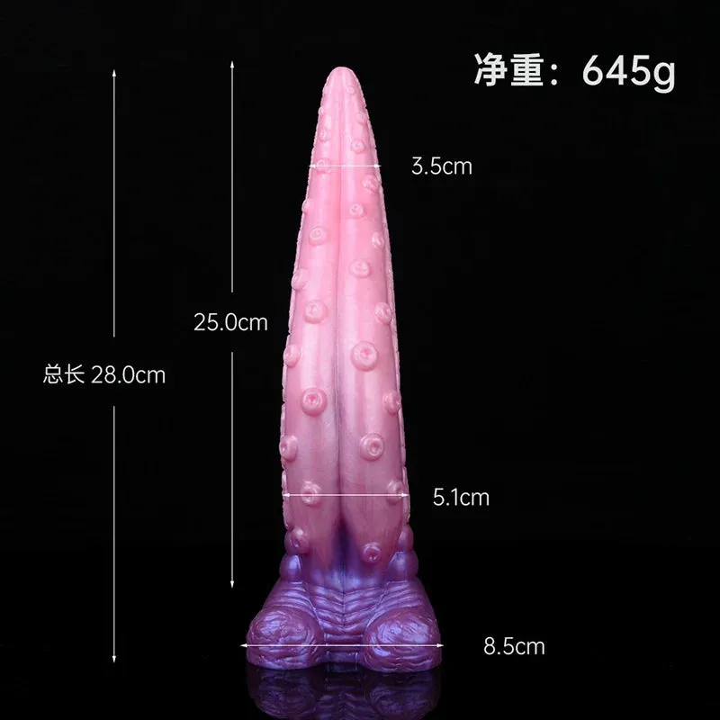 11,02 Inch Roze Siliconen Tentakel Monster Dildo