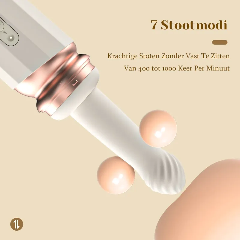 10 Vibratie- en 7 Stootmodi Verwarmde Premium Seksmachine