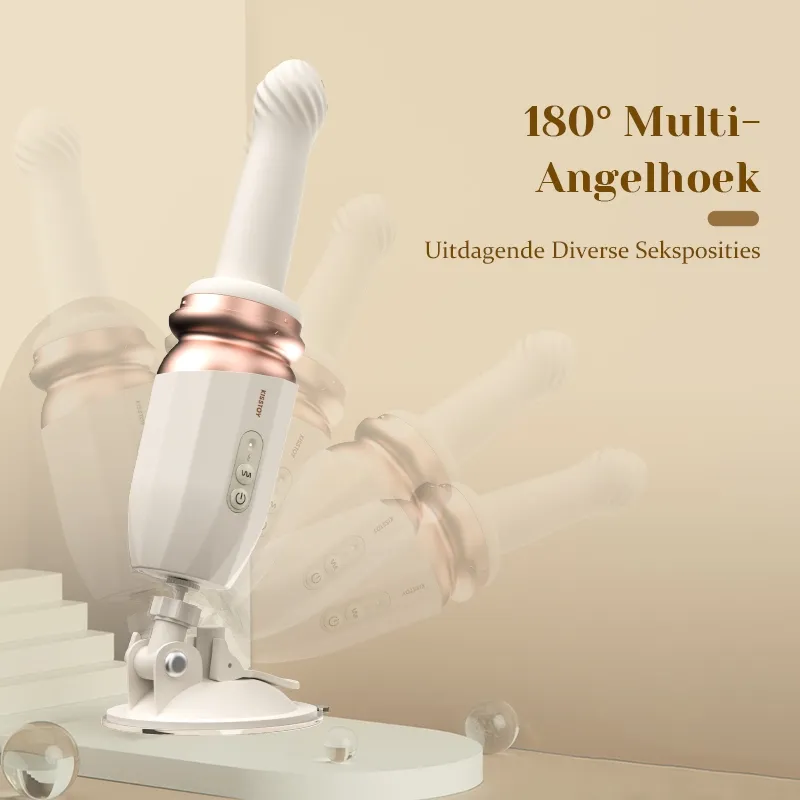 10 Vibratie- en 7 Stootmodi Verwarmde Premium Seksmachine