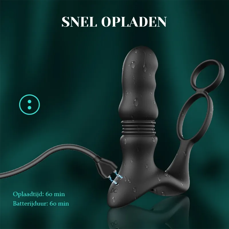 Prostaat Stimulator met 9 Duwende Vibraties en Afstandsbediening