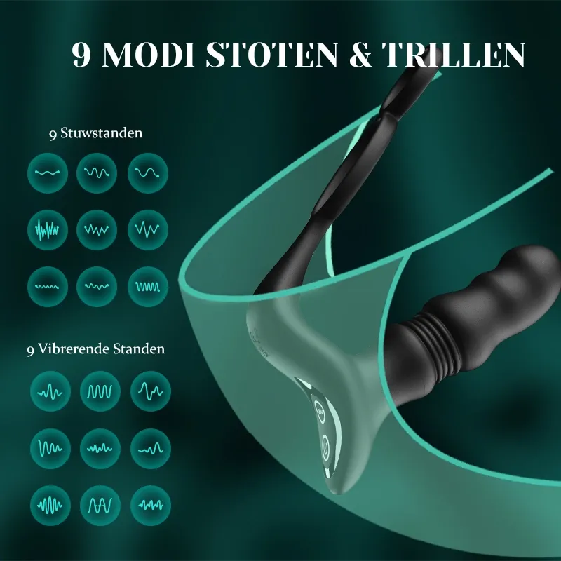 Prostaat Stimulator met 9 Duwende Vibraties en Afstandsbediening