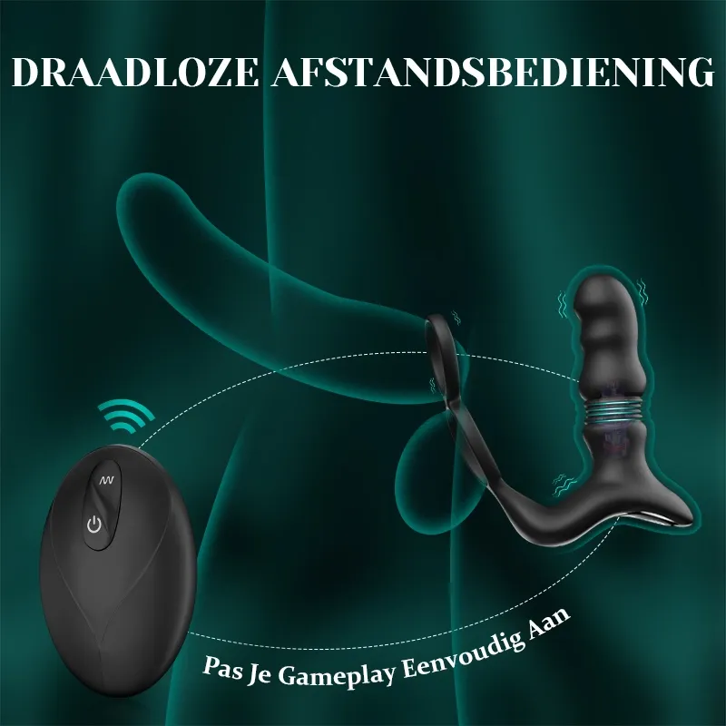 Prostaat Stimulator met 9 Duwende Vibraties en Afstandsbediening