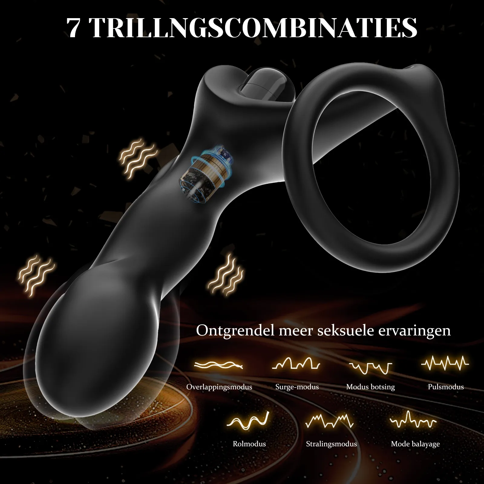 Leten Raptor Prostaat Vibrator met 7 Vibraties en Ingebouwde Motor